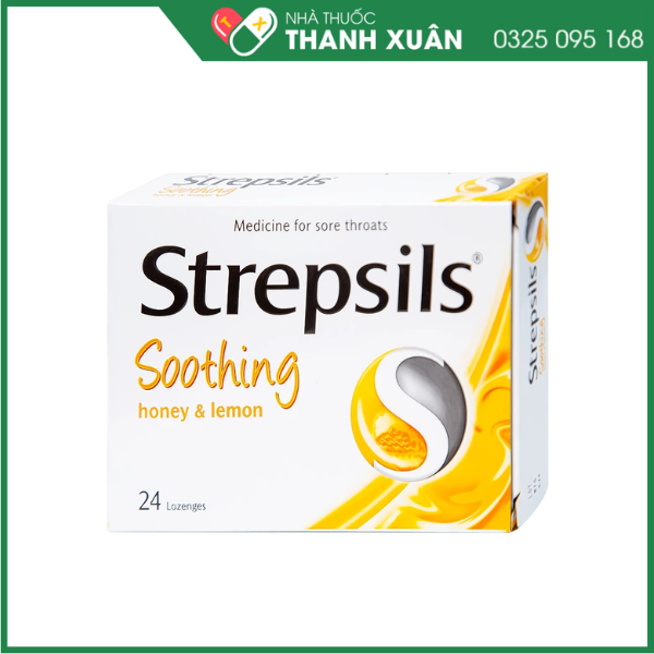 Strepsils Soothing honey &amp; lemon giảm đau họng dùng cho trẻ em và người lớn